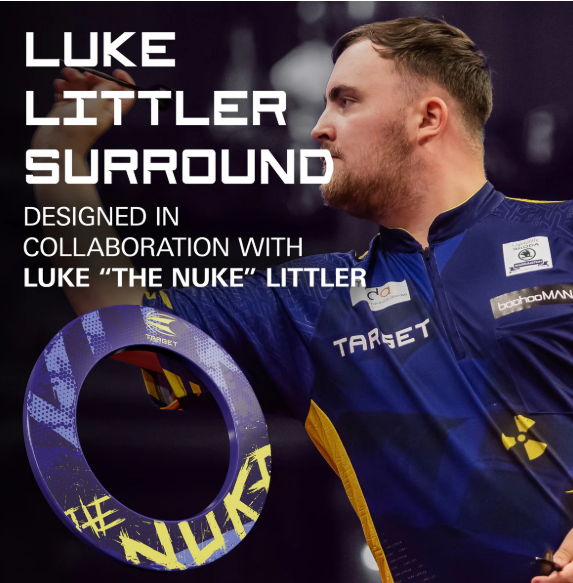 luke 'the nuke' littler dartboard surround by target luke 'the nuke' littler dartboard surround by target
