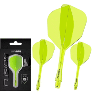 winmau fusion #2 integrated flight & shaft yellow