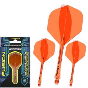 winmau fusion integrated flight & shaft orange