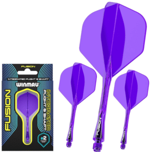 winmau fusion #2 integrated flight & shaft purple