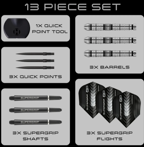 harrows supergrip tapered 90% tungsten qp steel tip darts harrows supergrip tapered 90% tungsten qp steel tip darts
