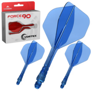 mission force 90 vortex moulded flight & shaft standard no2 clear blue