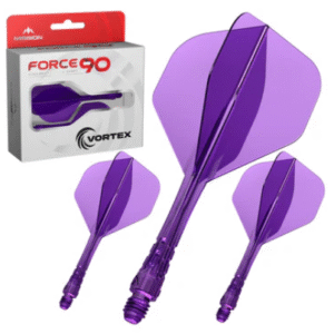 mission force 90 vortex moulded flight & shaft standard no2 clear purple