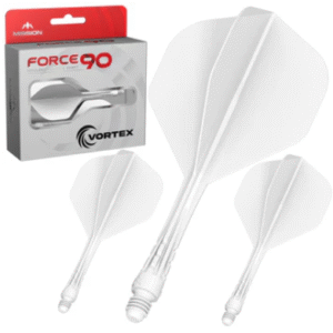 mission force 90 vortex moulded flight & shaft standard no2 white