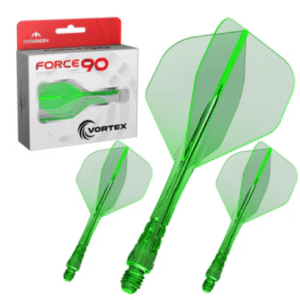 mission force 90 vortex moulded flight & shaft standard no6 clear green