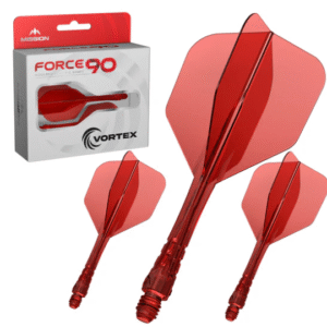 mission force 90 vortex moulded flight & shaft standard no6 clear red