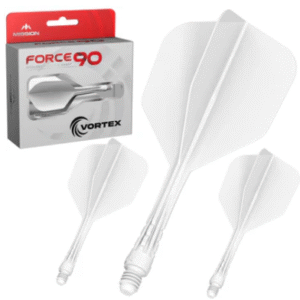 mission force 90 vortex moulded flight & shaft standard no6 white
