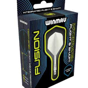 winmau fusion integrated flight & shaft solid white