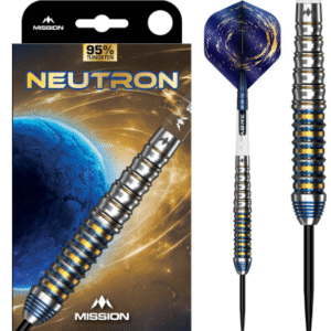 mission neutron darts steel tip 95% tungsten blue & gold