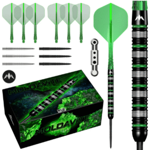 mission moldavite darts steel tip 95% tungsten black & green