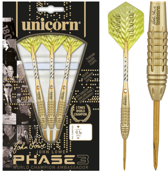 unicorn john lowe phase 3 world champion 90% tungsten steel tip darts unicorn john lowe phase 3 world champion 90% tungsten steel tip darts