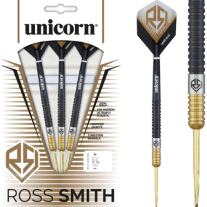 unicorn ross smith two tone 90% tungsten steel tip darts black & gold